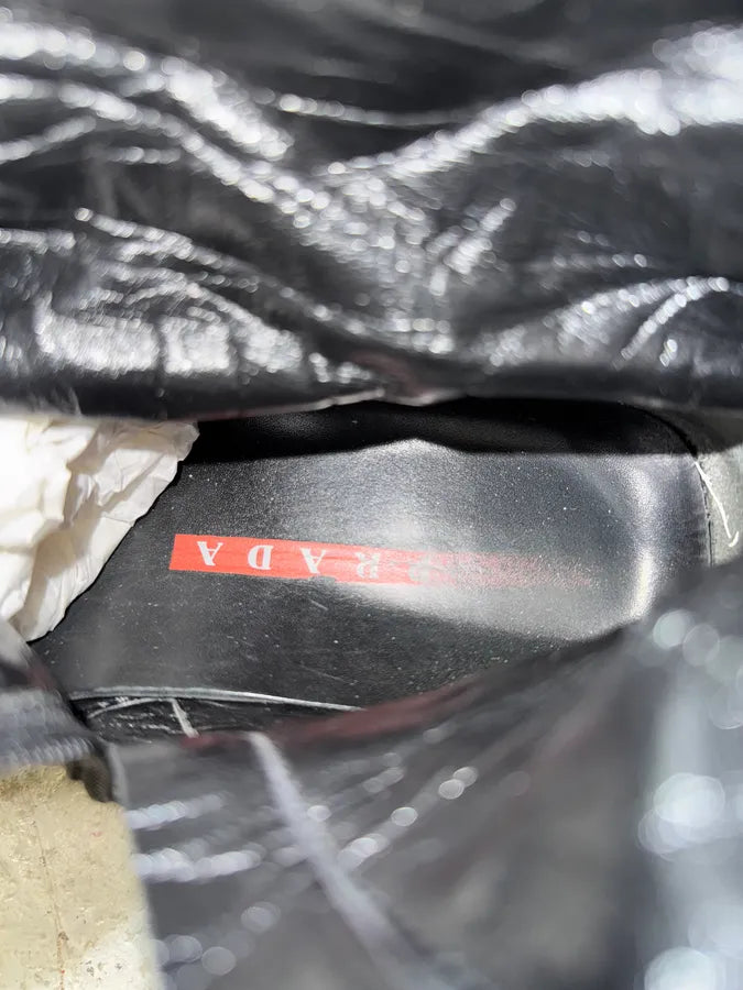 FW1999 Prada Pro Biker Padded Balck Leather Boots (42eu/us8.5) IQJAacK 10