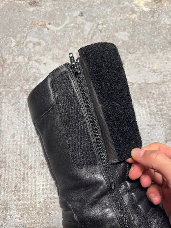 FW1999 Prada Pro Biker Padded Balck Leather Boots (42eu/us8.5) IQJAacK 8