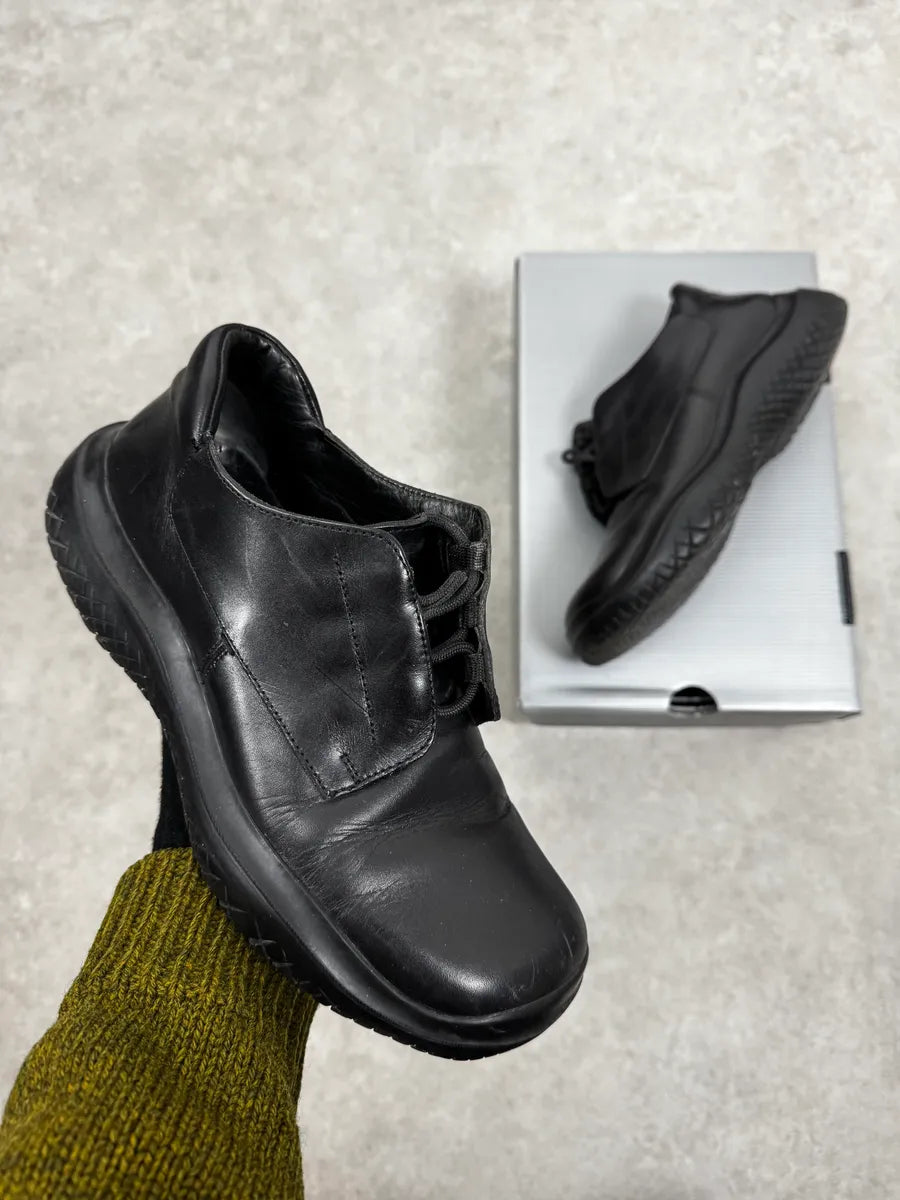 FW1999 Prada Vibram Black Leather Shoes RnXRWAB 0