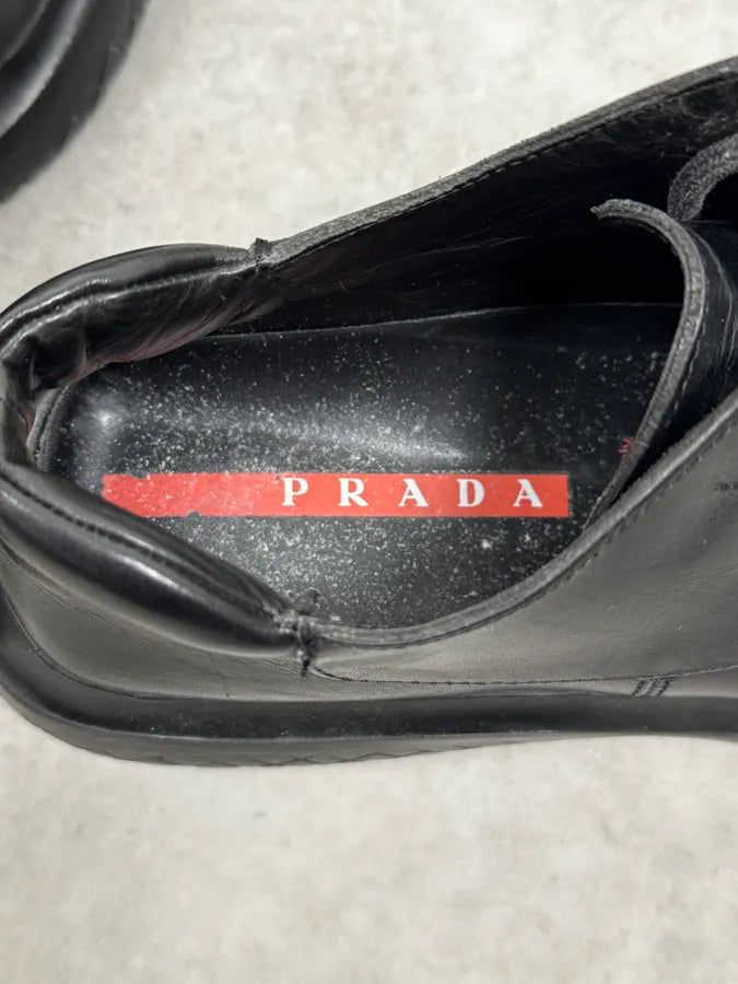 FW1999 Prada Vibram Black Leather Shoes RnXRWAB 6