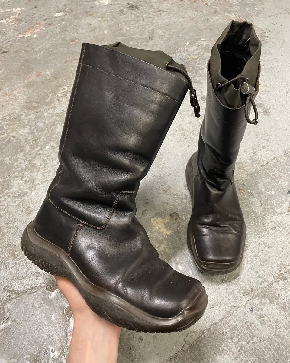 FW1999 Prada Vibram Brown Leather High Boots (41eu/us8) lEiFRkL 0