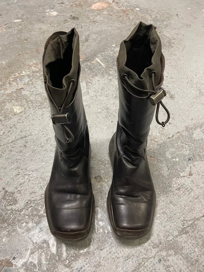 FW1999 Prada Vibram Brown Leather High Boots (41eu/us8) lEiFRkL 1