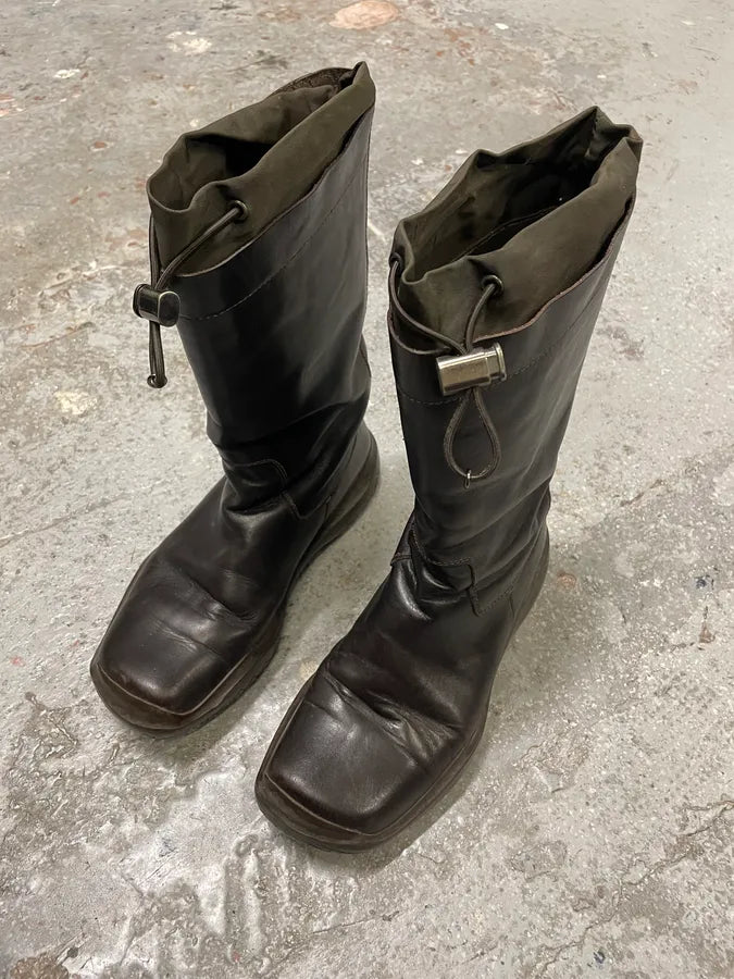 FW1999 Prada Vibram Brown Leather High Boots (41eu/us8) lEiFRkL 2