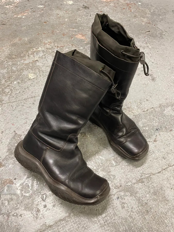 FW1999 Prada Vibram Brown Leather High Boots (41eu/us8) lEiFRkL 4