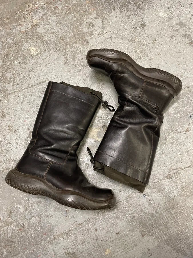 FW1999 Prada Vibram Brown Leather High Boots (41eu/us8) lEiFRkL 5