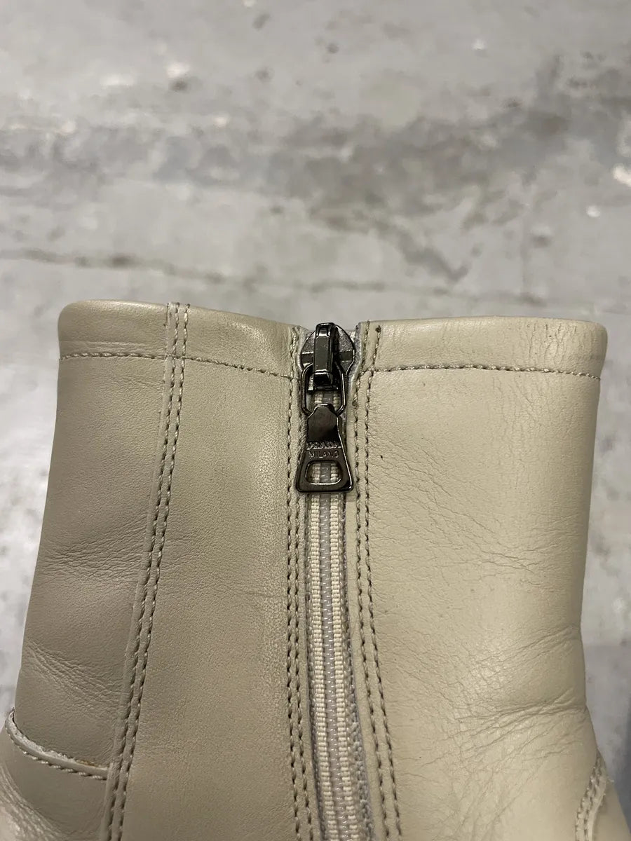 FW1999 Prada Vibram Grey Ankle Leather Boots (38.5eu/us6) 8