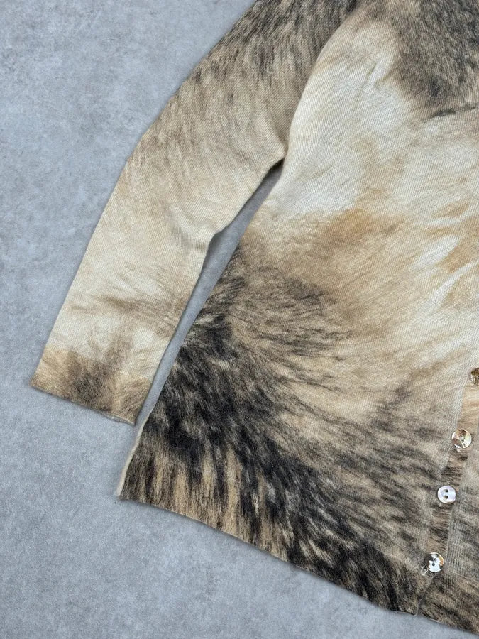 FW1999 Roberto Cavalli Beige Cashmere Fur Effect Cardigan zRRYisR 8