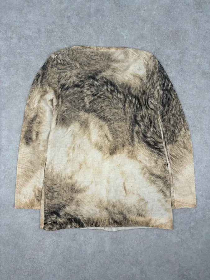 FW1999 Roberto Cavalli Beige Cashmere Fur Effect Cardigan zRRYisR 5