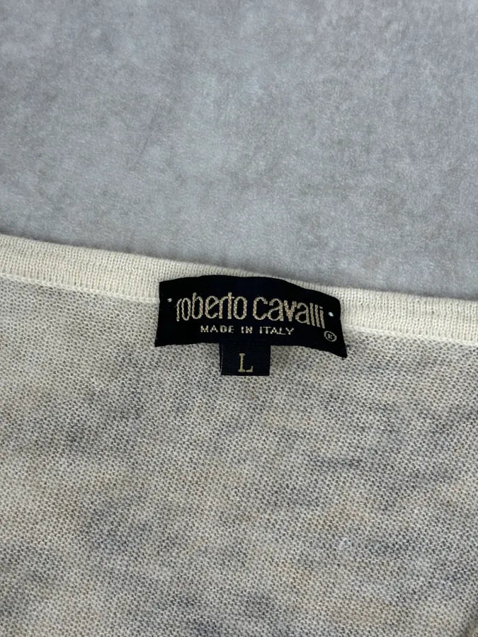 FW1999 Roberto Cavalli Beige Cashmere Fur Effect Cardigan zRRYisR 11