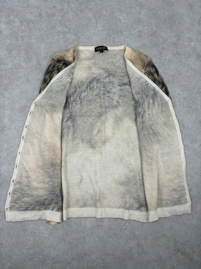 FW1999 Roberto Cavalli Beige Cashmere Fur Effect Cardigan zRRYisR 7