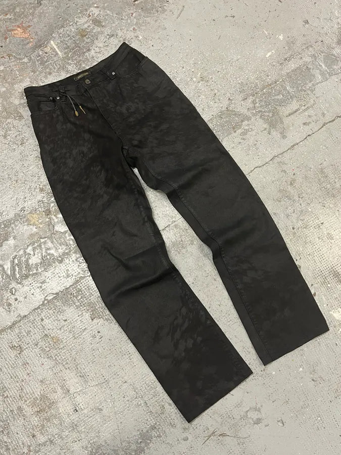 FW1999 Roberto Cavalli Black Fur Effect Pants zzqEqWc 4