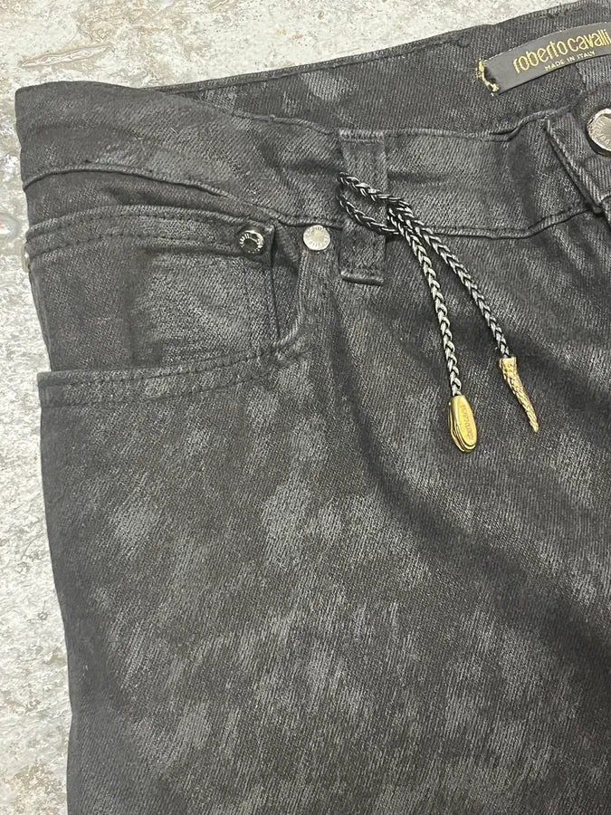 FW1999 Roberto Cavalli Black Fur Effect Pants zzqEqWc 7