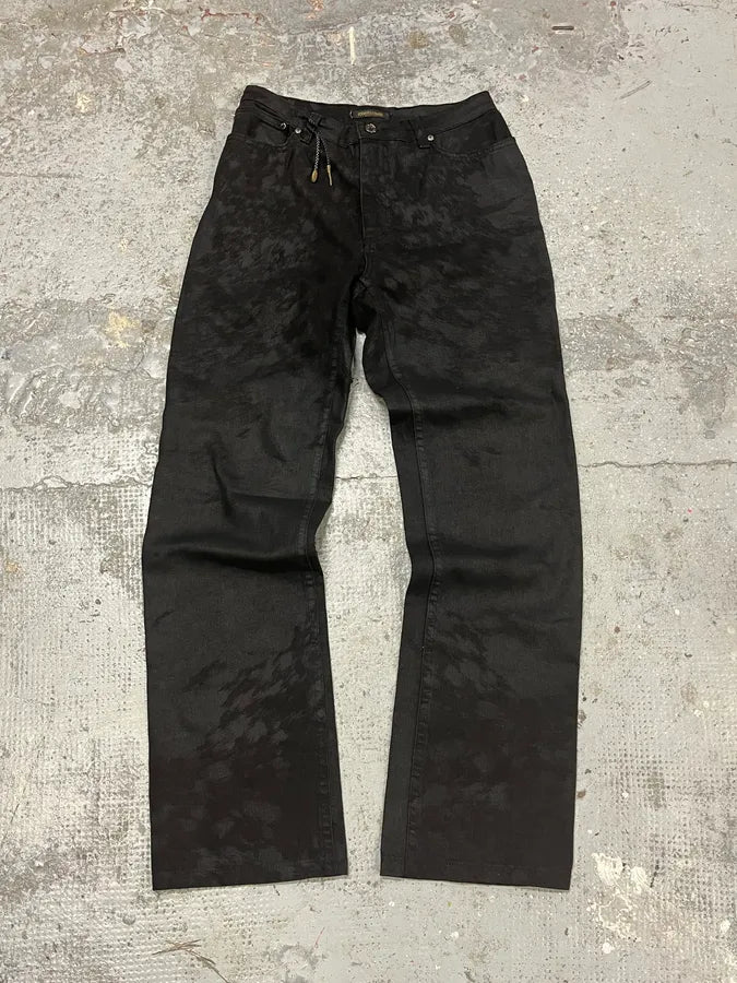 FW1999 Roberto Cavalli Black Fur Effect Pants zzqEqWc 0