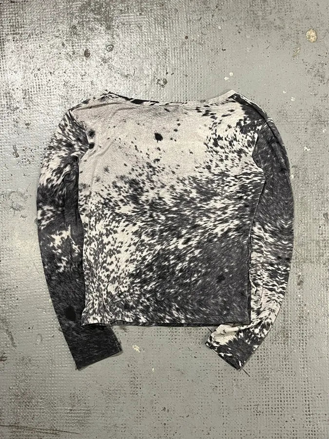 FW1999 Roberto Cavalli Blue Cow Print Longsleeves rLTeQlv 4
