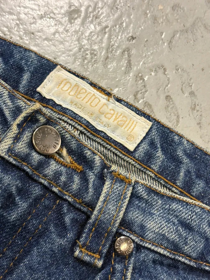 FW1999 Roberto Cavalli Blue Dynamic Royal Denim Jeans KKYWeCs 7