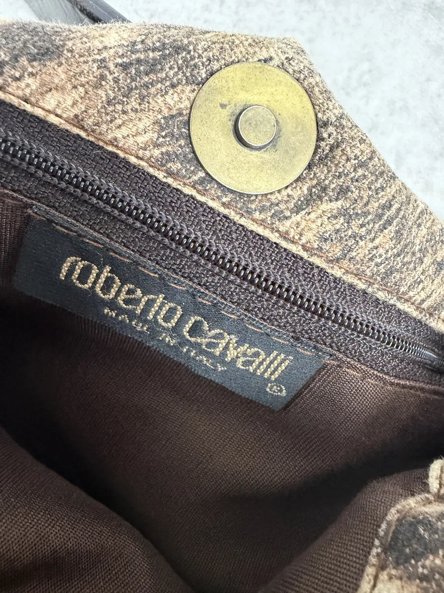 FW1999 Roberto Cavalli Brown & White Movement Fur Bag YBLMcju 7