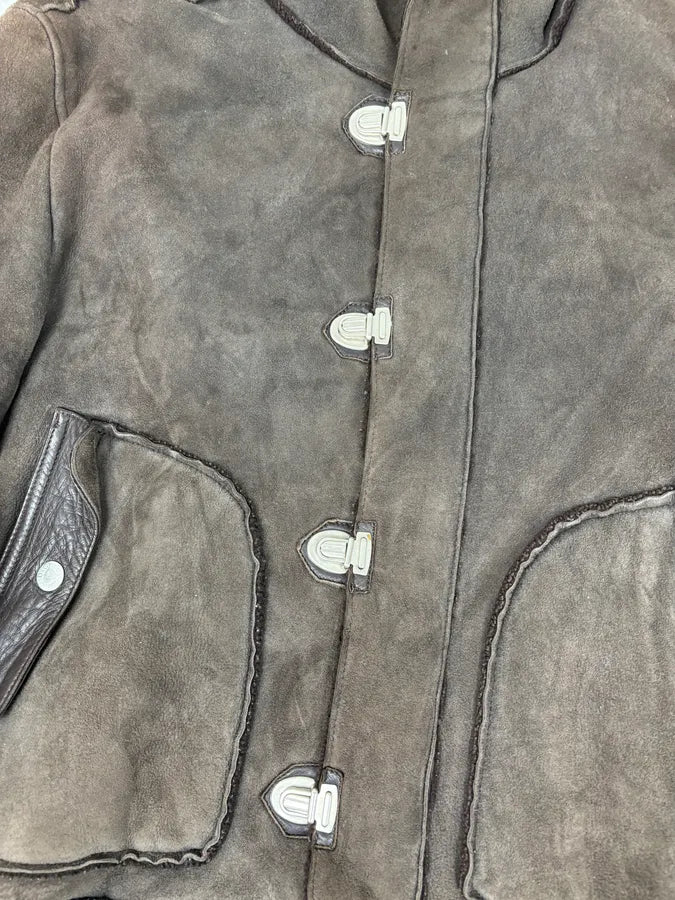 AW2004 Dolce & Gabbana Shearling Hooded Suede Bomber Jacket TlGLHCk 7