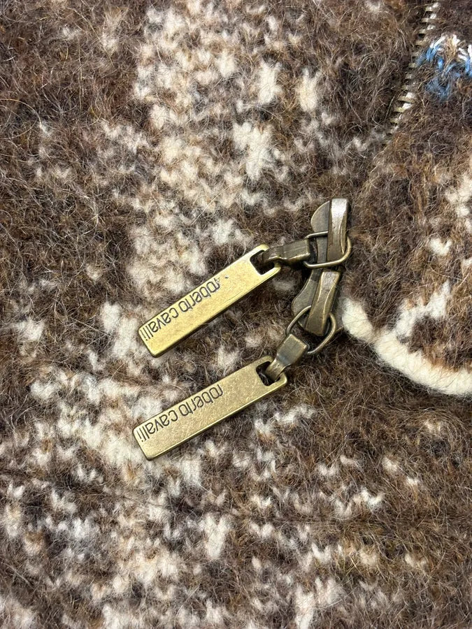 FW1999 Roberto Cavalli Cow Print Fur Wool Jacket rlOJASl 9