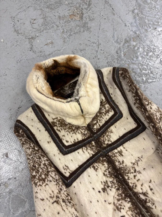 FW1999 Roberto Cavalli Cow Print Fur Wool Jacket rlOJASl 4