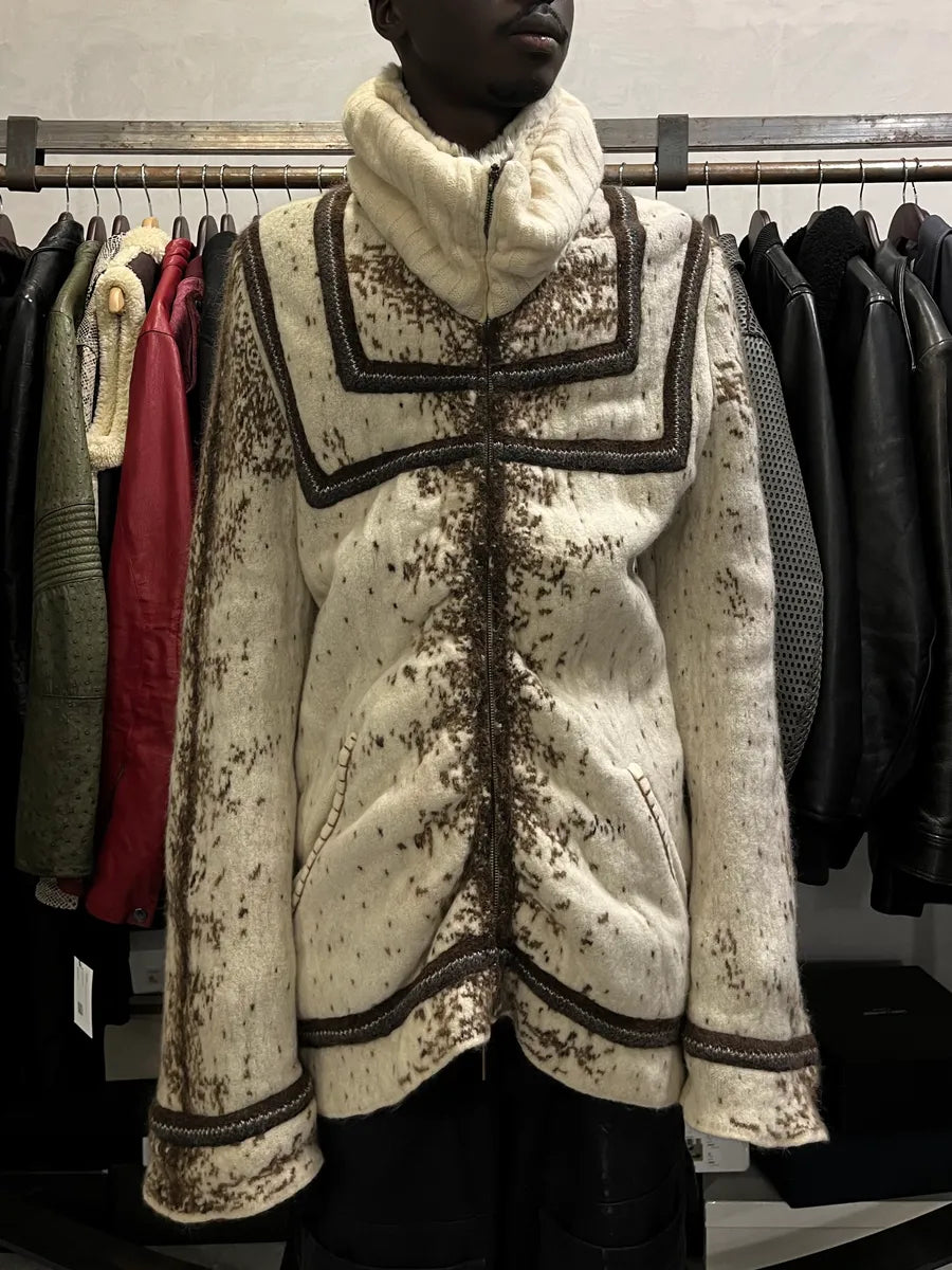 FW1999 Roberto Cavalli Cow Print Fur Wool Jacket rlOJASl 1