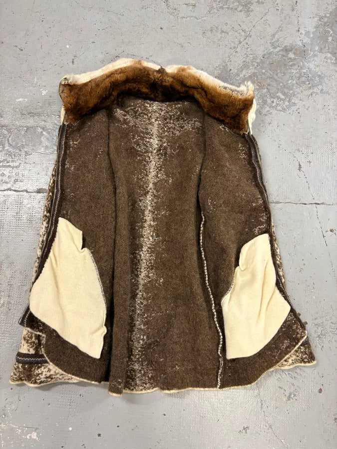 FW1999 Roberto Cavalli Cow Print Fur Wool Jacket rlOJASl 6