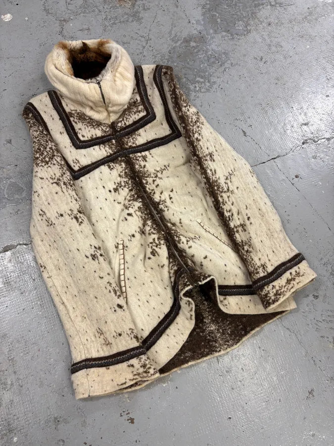 FW1999 Roberto Cavalli Cow Print Fur Wool Jacket rlOJASl 3