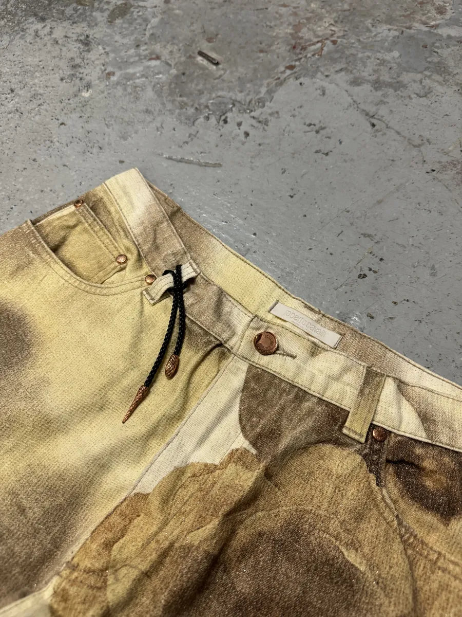 FW1999 Roberto Cavalli Creamy Beige Flowers Nature Pants TKeCOne 8