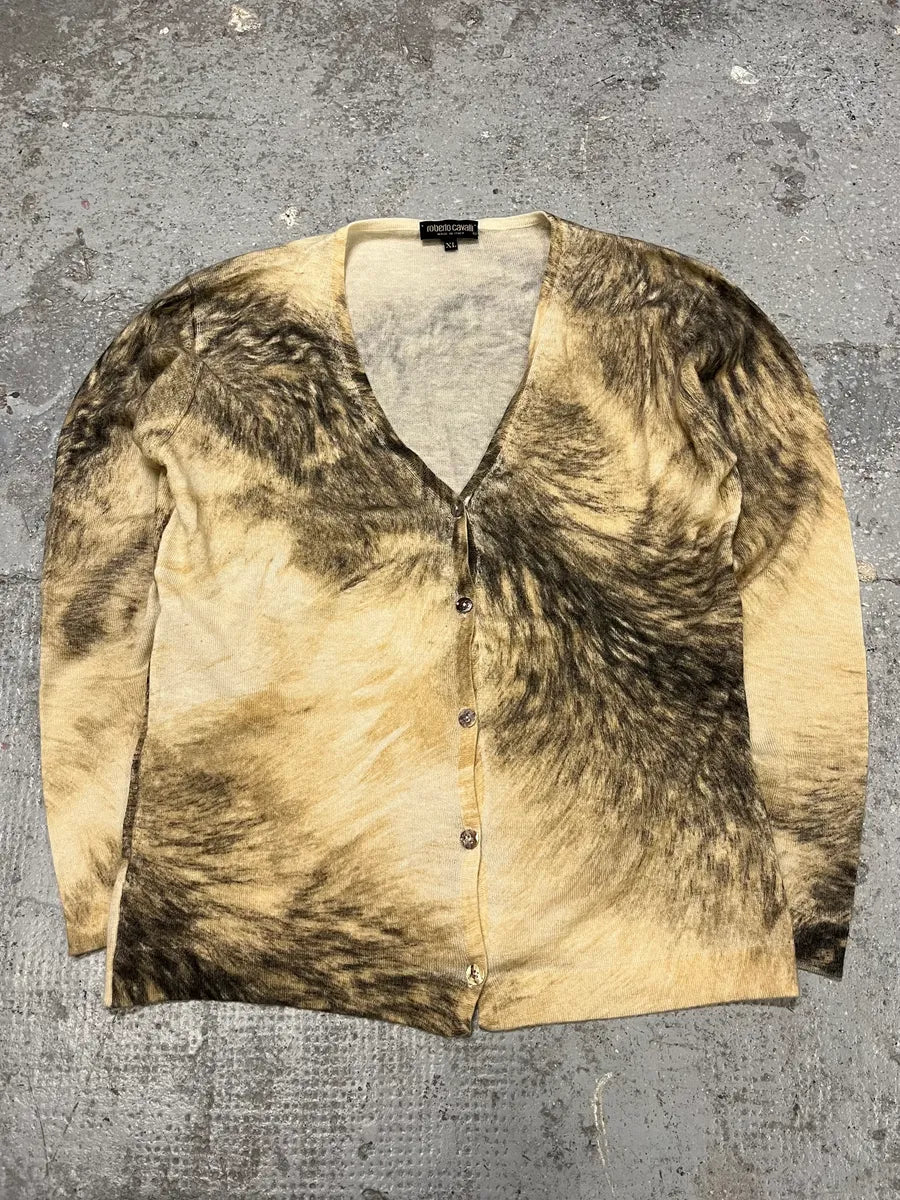 FW1999 Roberto Cavalli Fur Effect Cardigan (M/L) (M/L) mJCfZWT 0