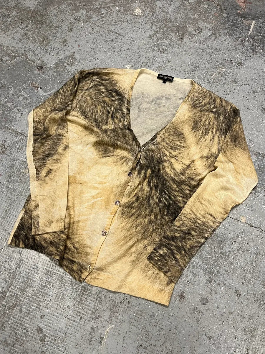 FW1999 Roberto Cavalli Fur Effect Cardigan (M/L) (M/L) mJCfZWT 1