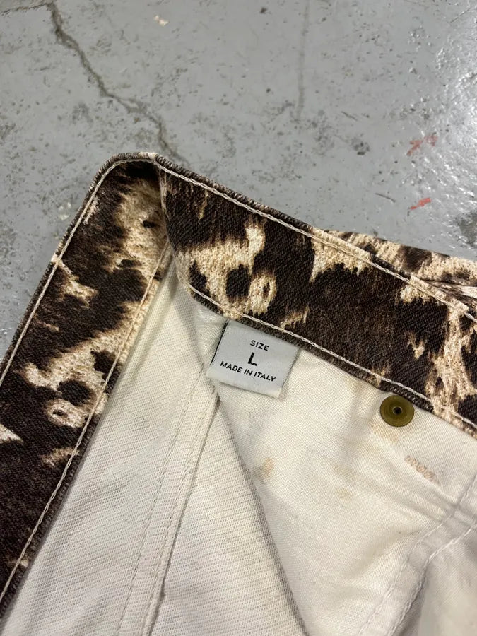 FW1999 Roberto Cavalli Fur Movement Cow Print Beige Pants iAUQdFY 10