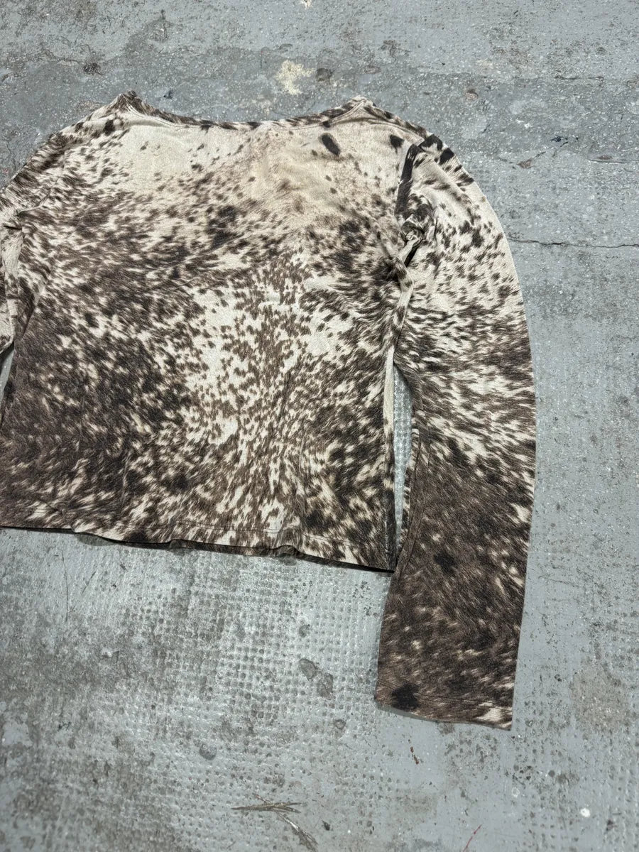 FW1999 Roberto Cavalli Furry Cowprint Movement Longsleeves (M) UMdOIRX 5