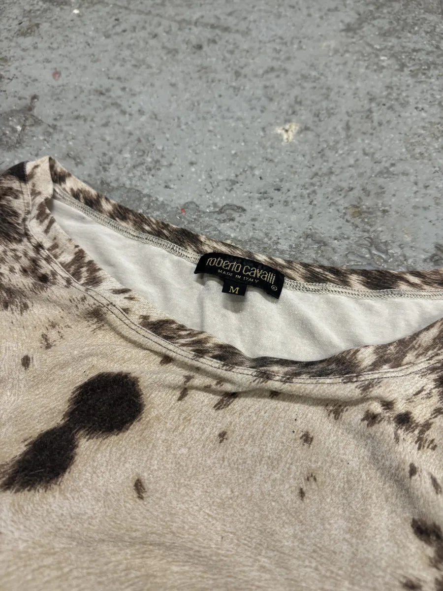 FW1999 Roberto Cavalli Furry Cowprint Movement Longsleeves (M) UMdOIRX 7