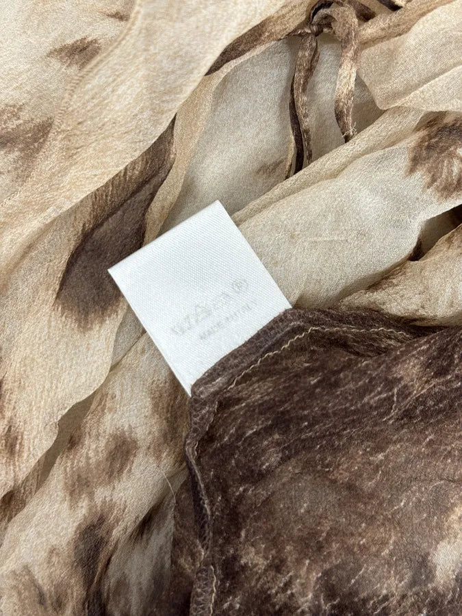 FW1999 Roberto Cavalli Furry Movement Brown & White Blouse Shirt BuwHAfn 8