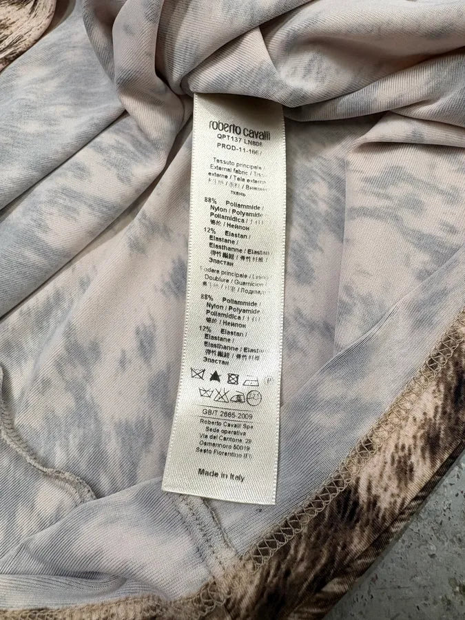 FW1999 Roberto Cavalli Furry Movement Effect Brown Dress iqwTIQR 6