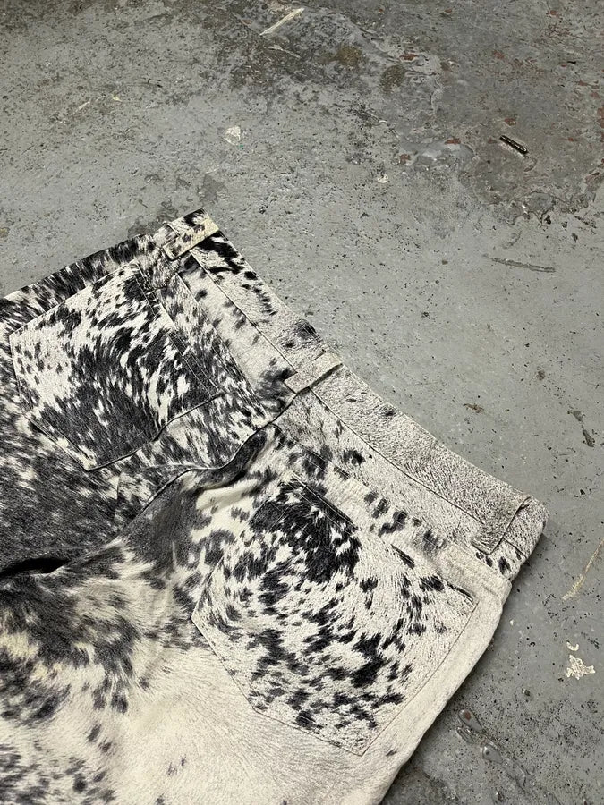 FW1999 Roberto Cavalli Furry White Cowprint Movement Pants bSsoHqK 7