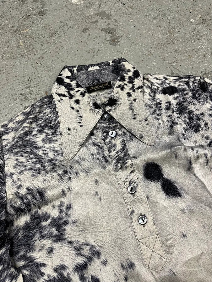 FW1999 Roberto Cavalli Fury Movement White Shirt (S/M) rLJaJJR 4