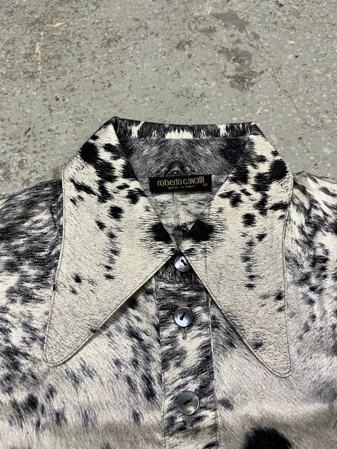 FW1999 Roberto Cavalli Fury Movement White Shirt (S/M) rLJaJJR 5