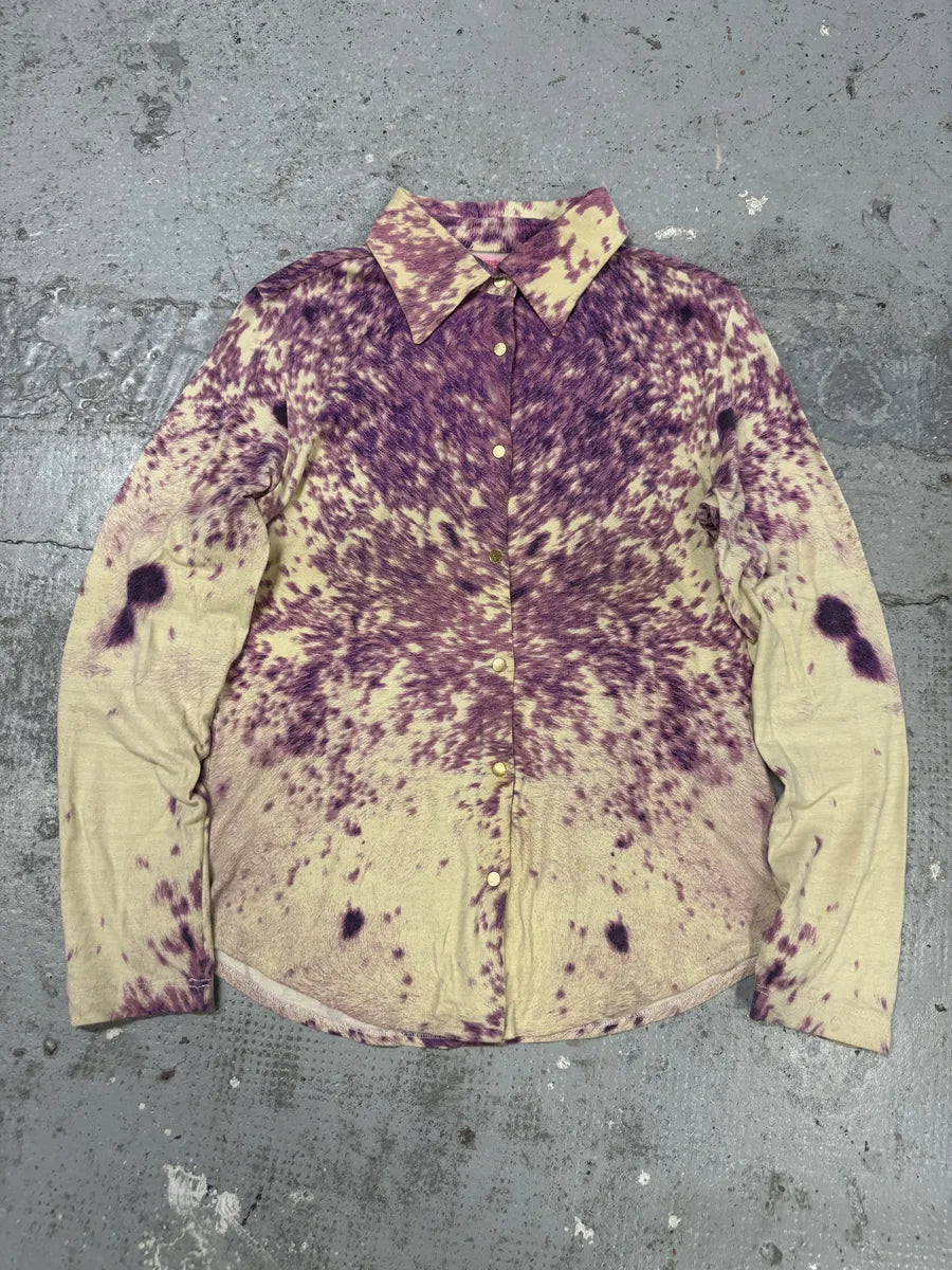 FW1999 Roberto Cavalli Fury Purple Movement Shirt cExRSxA 0