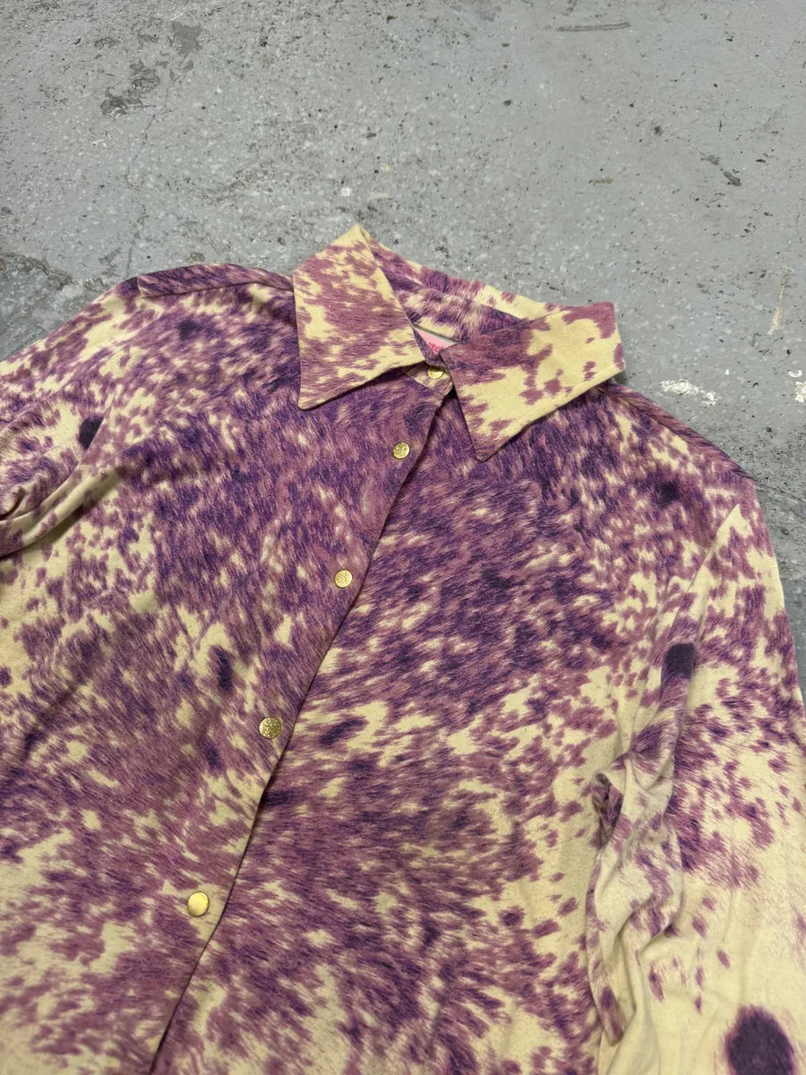FW1999 Roberto Cavalli Fury Purple Movement Shirt cExRSxA 12