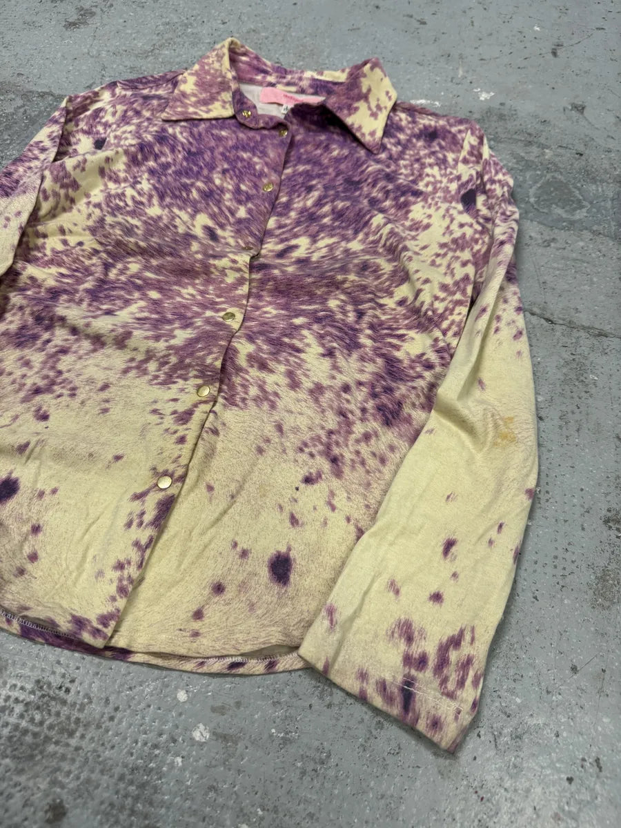 FW1999 Roberto Cavalli Fury Purple Movement Shirt cExRSxA 2