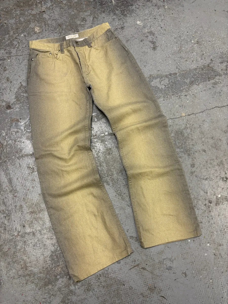 FW1999 Roberto Cavalli Gold Glamour Gradient Pants (S) kBHDUbj 5