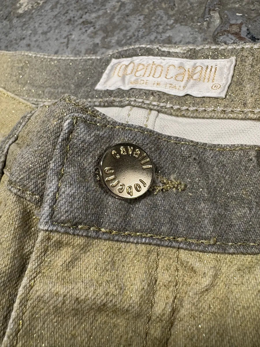 FW1999 Roberto Cavalli Gold Glamour Gradient Pants (S) kBHDUbj 9