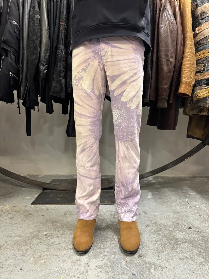 FW1999 Roberto Cavalli Purple Flowers Pants rjblhaI 1