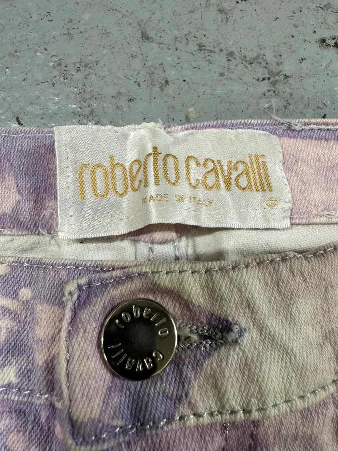 FW1999 Roberto Cavalli Purple Flowers Pants rjblhaI 10
