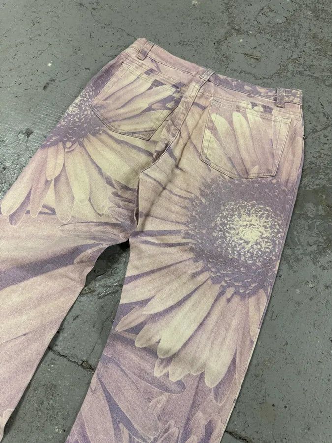 FW1999 Roberto Cavalli Purple Flowers Pants rjblhaI 11