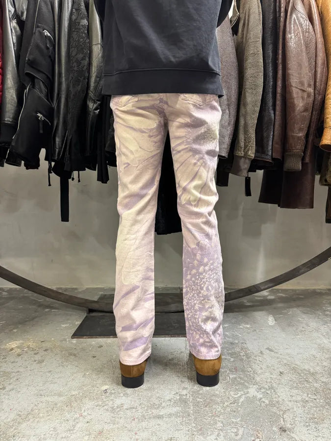 FW1999 Roberto Cavalli Purple Flowers Pants rjblhaI 3