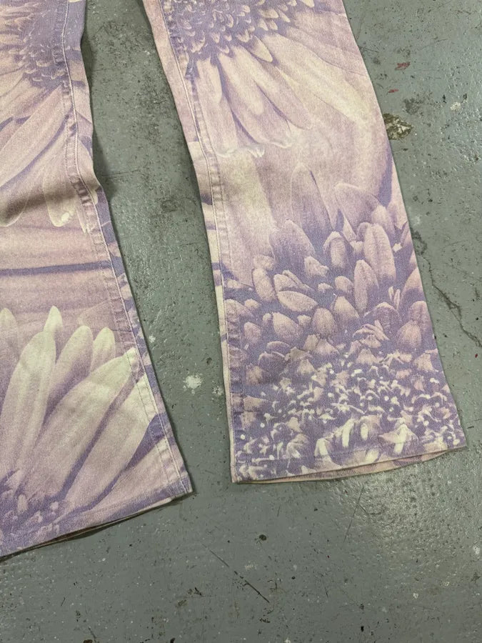 FW1999 Roberto Cavalli Purple Flowers Pants rjblhaI 5