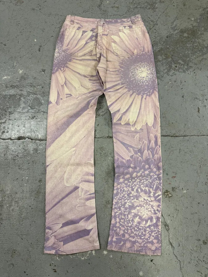 FW1999 Roberto Cavalli Purple Flowers Pants rjblhaI 7