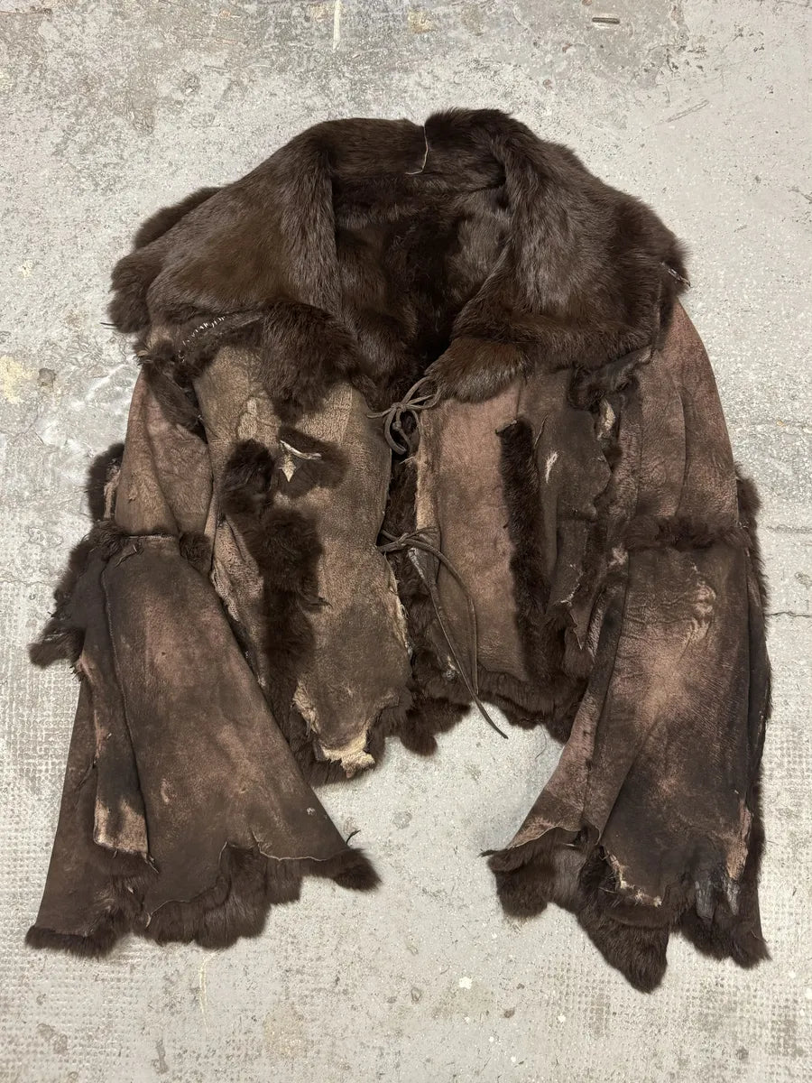 FW1999 Roberto Cavalli Reversible Brown Fur Leather Imperial Jacket (M/L) ShJzZUg 0
