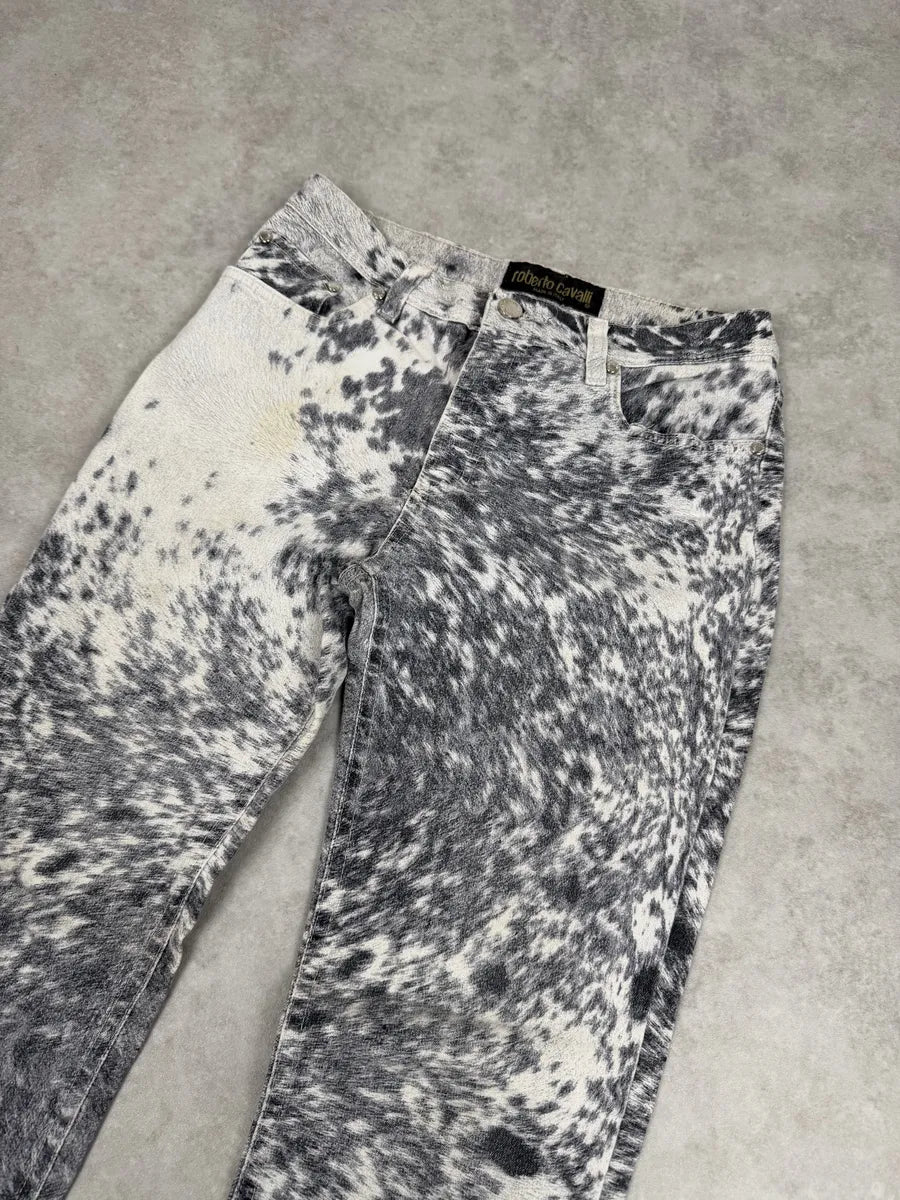 FW1999 Roberto Cavalli White Fury Print Movement Pants iEFibRM 10